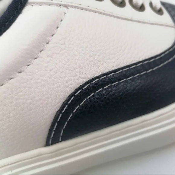 Louis Vuitton leather sneakers with red, blue, and white pattern. - Picture 3 of 14